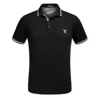 louis vuitton hommes sport t-shirt cheap treillis col noir